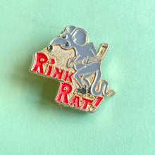 Rink rat enamel and metal pin from the 80s  