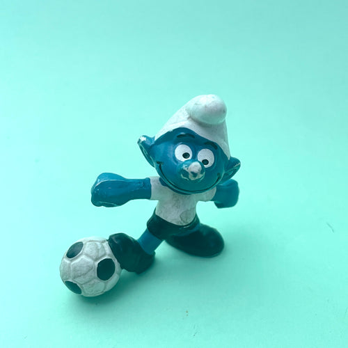 Vintage Soccer Smurf Black And White