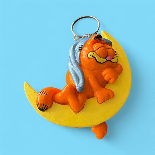 Vintage Garfield On the Moon Vinyl Figure Keyring