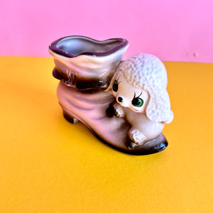 Vintage Kitsch Lamb In A Boot