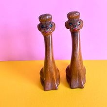 Vintage Kitsch Pair Of Wooden Poodles