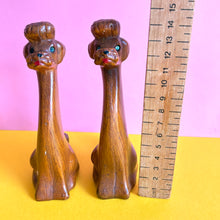 Vintage Kitsch Pair Of Wooden Poodles