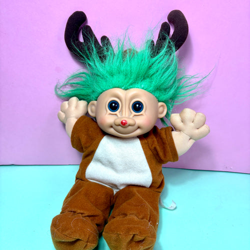 1990s Vintage Russ Troll Kidz Xmas Reindeer