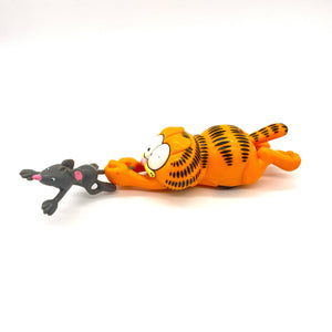 Vintage Garfield Pull Back Figure Toy With Mouse