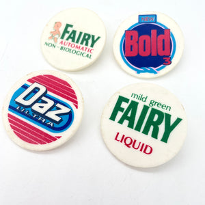 Vintage Advertising Badges 1980s Washing