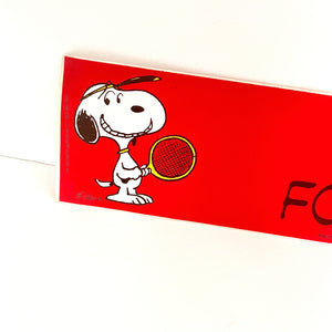 Vintage Snoopy Bumper Sticker Tennis