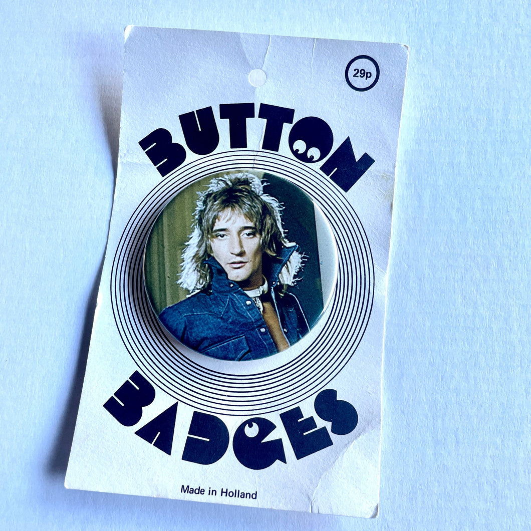 Vintage Rod Stewart Pin Badge