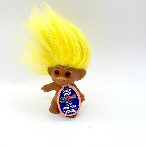 Vintage Wishnik Good Luck Troll Yellow Hair