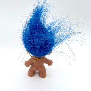 Vintage Wishnik Good Luck Troll Blue Hair