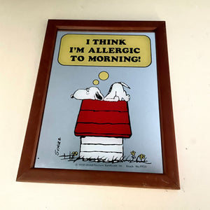 Vintage Snoopy Mirror Allergic To Morning