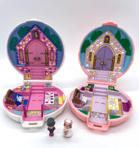 vintage polly pocket pink And Pearl Compact Nancy’s Wedding 1989 Playset