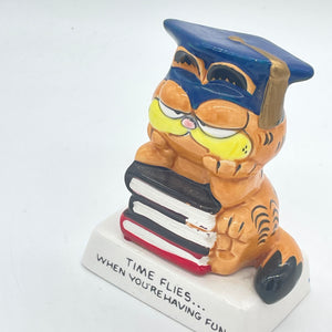 Vintage Ceramic Garfield the Cat Graduate statue figure